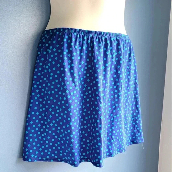 Cuter Couture Blue Polka Dot Beach Cover Up Swim Skirt Size M - Picture 2 of 4